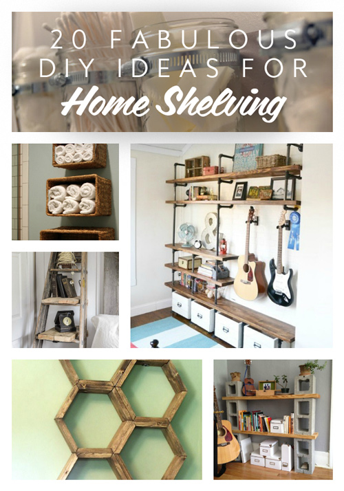 Check out these 20 DIY shelving ideas to get some inspiration for your next DIY home shelf project! ...One of the key items to bring harmony to my home is simply... organization. There is nothing like coming home to a clean and organized house. Whatever I can do to make my life easier, less stressful, I totally take advantage of. When things are in order, it's a peace of mind. There's no frantic searching for a particular item or sensory overload as you look at eyesore chaos. A simple way to create organization in your house is to give a place for everything, and shelving does just that... it gives a variety of items a home....