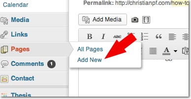 how to add a wordpress page to your church site