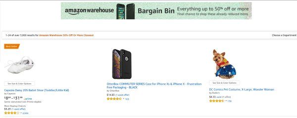 Amazon Warehouse Bargain Bin