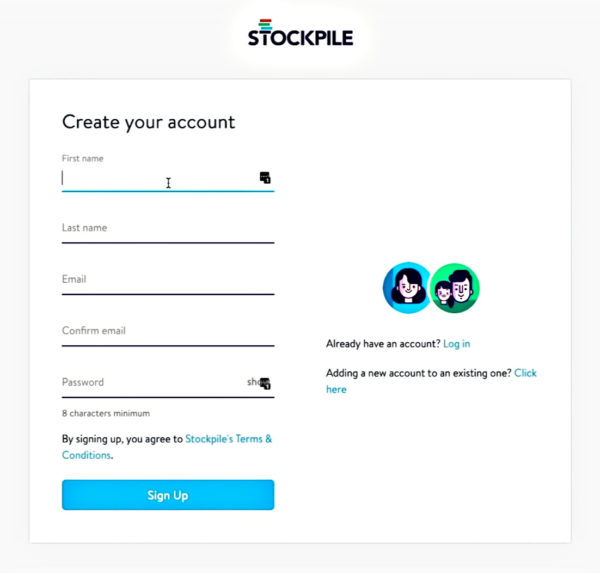 Sign Up For A Stockpile Account