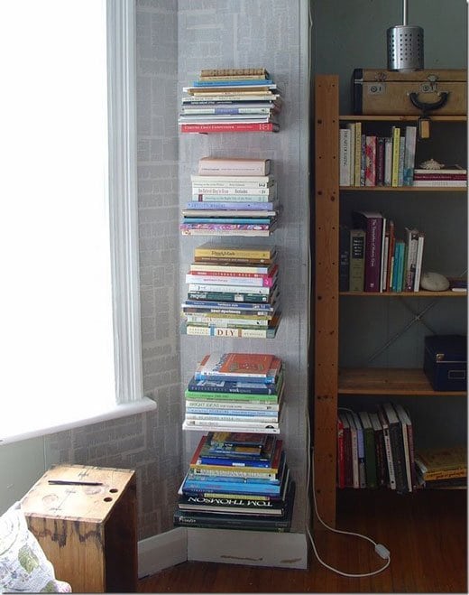create an invisible book shelf without ruining a book