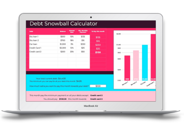 Debt Snowball Calculator worksheet