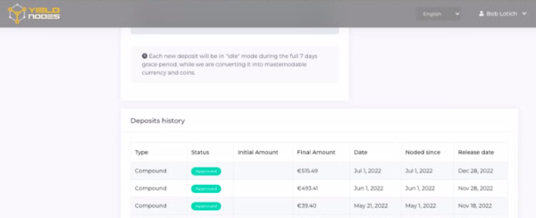 recompounding earnings with YieldNodes