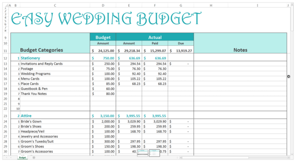 Download this wedding budget template or 9 others for FREE here