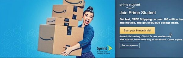 Join Prime Student for 6 months of FREE Amazon Prime