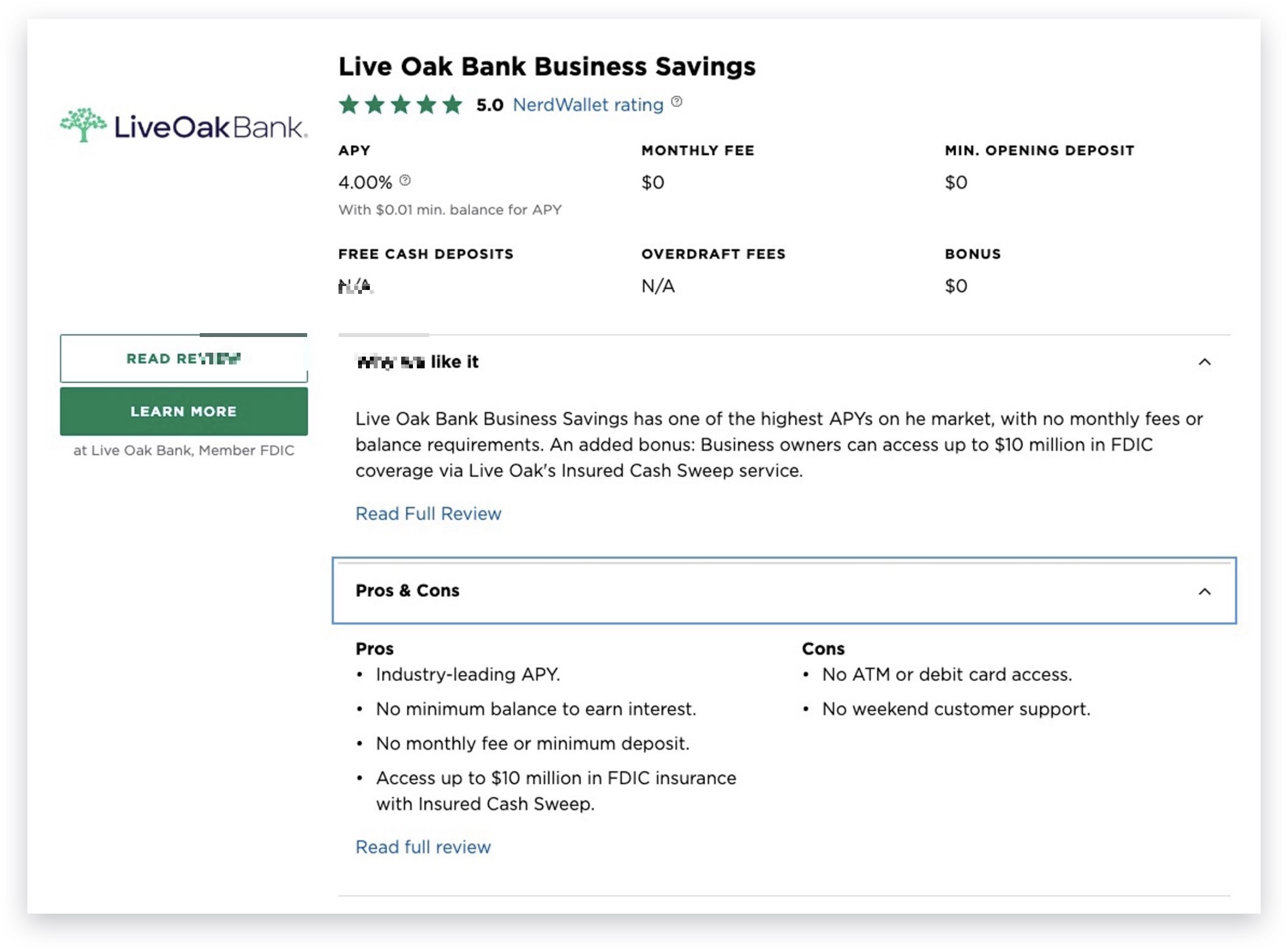 Live Oak Bank Business Account