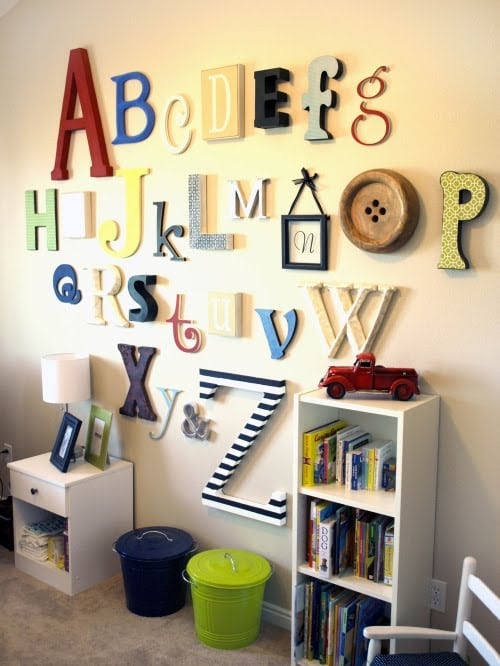 diy alphabet wall