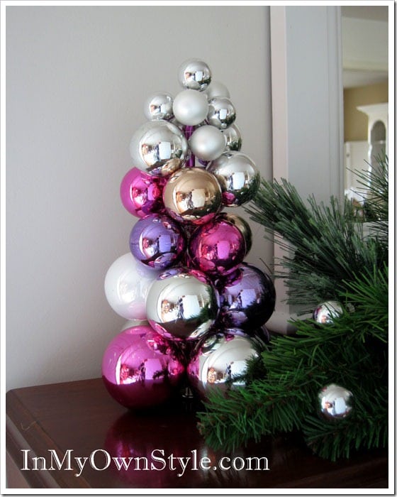 knitting needle ornament tree