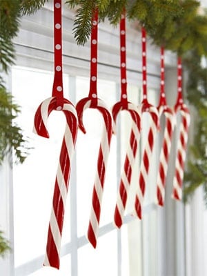 DIy Candy Cane Window Treatment