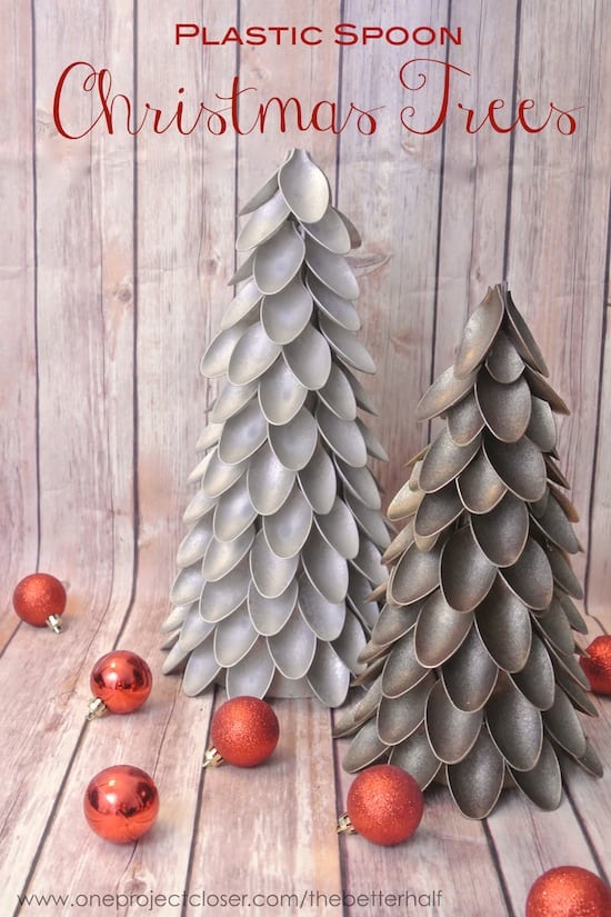 Pin Plastic Spoon Christmas Trees to your Christmas Board