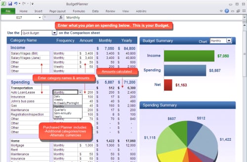 best spreadsheets for monthly budget