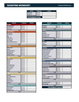 Get our FREE SeedTime #Printable #Budget Worksheet