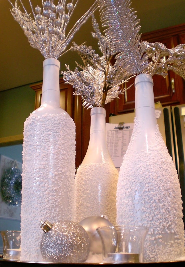 wine bottles into vases