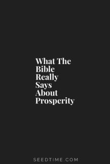 What the bible really says about prosperity