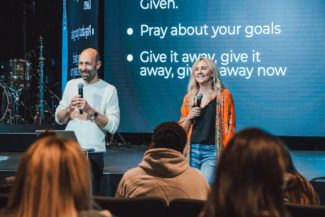 Bob and Linda Lotich speaking