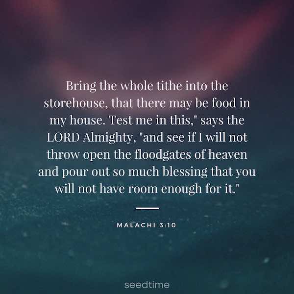 bring the whole tithe into the storehouse