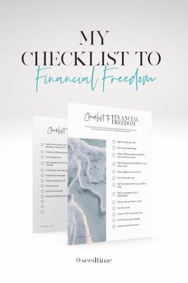 My Checklist To Financial Freedom (PDF) - SeedTime