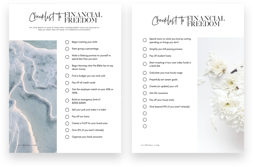 The SeedTime checklist to financial freedom