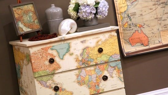 decorate with old maps