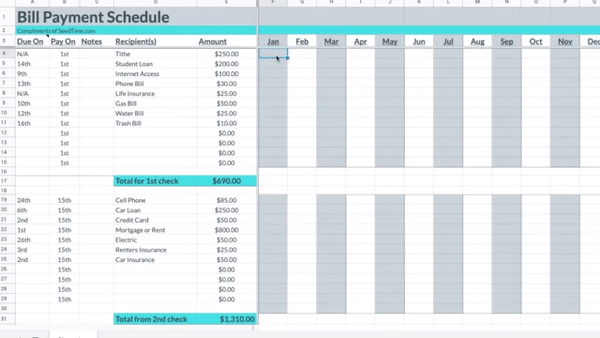 RMM Budgeting course bonus - the bill pay optimizer