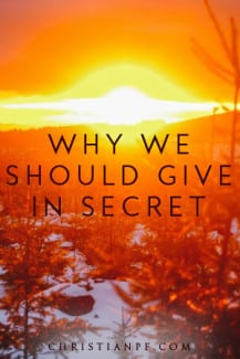 Why we should give in secret