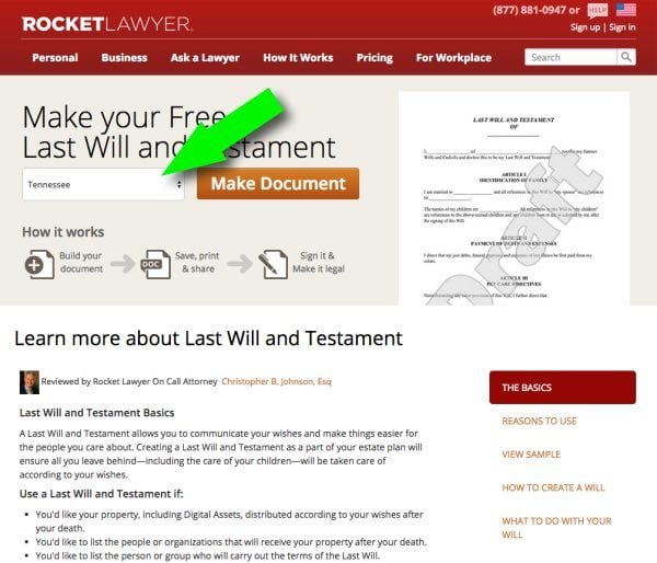 make a will at rocketlawyer