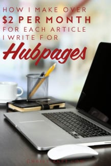How I make $2 per month for each article I write at hubpages