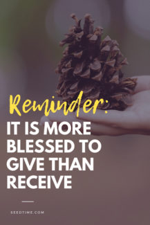it is more blessed to give than receive