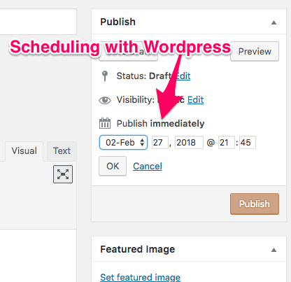 scheduling blog posts in wordpress